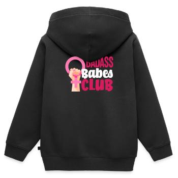 Feminismus Feministin - Kinder Premium Organic Zip Hoodie - Schwarz - Hinten - AI Model Kid Male (0cm)
