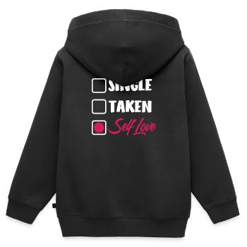Féminisme Féministe - Sweat Premium à capuche zippé enfant bio - noir - Dos - AI Model Kid Male (0cm)