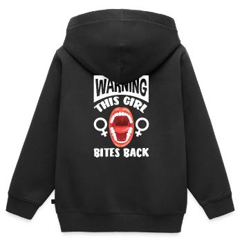 Feminismus Feministin - Kinder Premium Organic Zip Hoodie - Schwarz - Hinten - AI Model Kid Male (0cm)