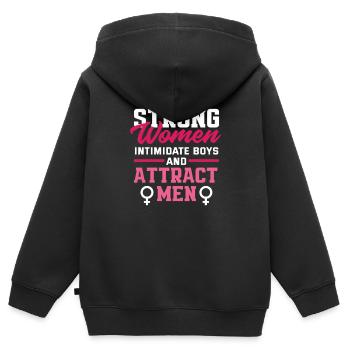 Féminisme Féministe - Sweat Premium à capuche zippé enfant bio - noir - Dos - AI Model Kid Male (0cm)
