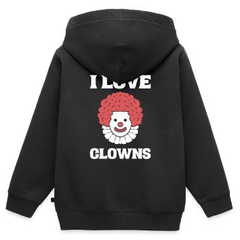 I Love Clowns Entertainer - Kinder Premium Organic Zip Hoodie - Schwarz - Hinten - AI Model Kid Male (0cm)