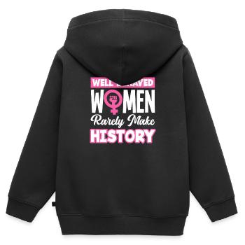 Feminismus Feministin - Kinder Premium Organic Zip Hoodie - Schwarz - Hinten - AI Model Kid Male (0cm)