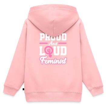 Feminismus Feministin - Kinder Premium Organic Zip Hoodie - Rosa - Hinten - AI Model Kid Female (0cm)
