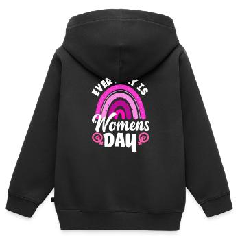 Feminismus Feministin - Kinder Premium Organic Zip Hoodie - Schwarz - Hinten - AI Model Kid Male (0cm)