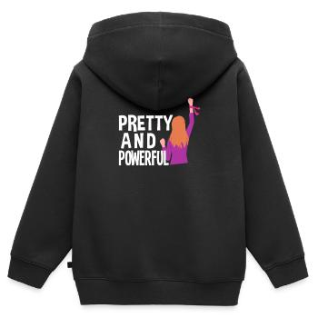 Féminisme Féministe - Sweat Premium à capuche zippé enfant bio - noir - Dos - AI Model Kid Male (0cm)
