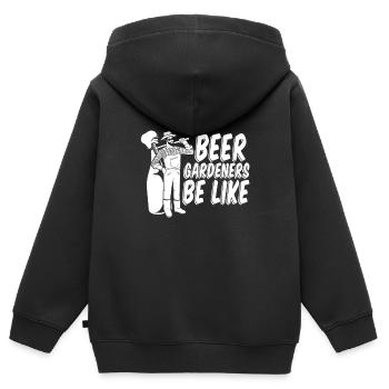 Hobby jardinier jardin bière de jardin - Sweat Premium à capuche zippé enfant bio - noir - Dos - AI Model Kid Male (0cm)