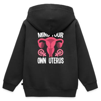 Feminismus Feministin - Kinder Premium Organic Zip Hoodie - Schwarz - Hinten - AI Model Kid Male (0cm)