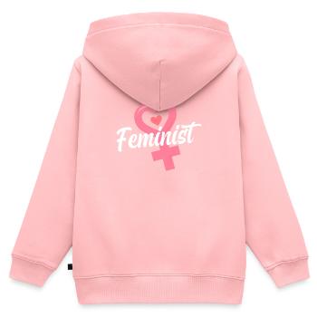 Feminismus Feministin - Kinder Premium Organic Zip Hoodie - Rosa - Hinten - AI Model Kid Female (0cm)