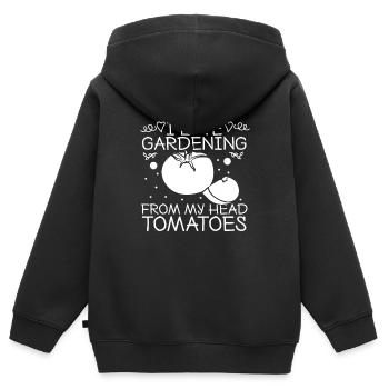 Hobbygärtner Garten Tomaten - Kinder Premium Organic Zip Hoodie - Schwarz - Hinten - AI Model Kid Male (0cm)