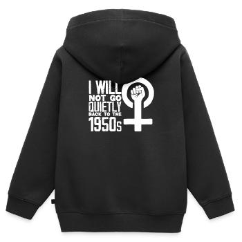Feminismus Feministin - Kinder Premium Organic Zip Hoodie - Schwarz - Hinten - AI Model Kid Male (0cm)