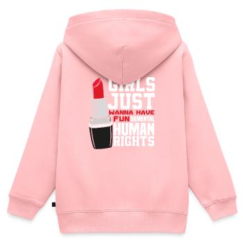 Feminismus Feministin - Kinder Premium Organic Zip Hoodie - Rosa - Hinten - AI Model Kid Female (0cm)