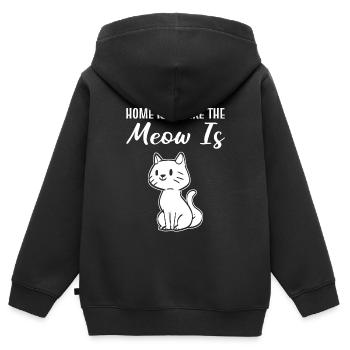 Lustiger Katzenliebhaber - Kinder Premium Organic Zip Hoodie - Schwarz - Hinten - AI Model Kid Male (0cm)