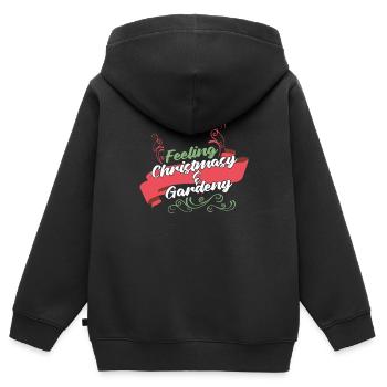 Hobbygärtner Garten Weihnachtlich - Kinder Premium Organic Zip Hoodie - Schwarz - Hinten - AI Model Kid Male (0cm)