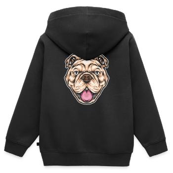 Pitbull Pitbull Verbot - Kinder Premium Organic Zip Hoodie - Schwarz - Hinten - AI Model Kid Male (0cm)