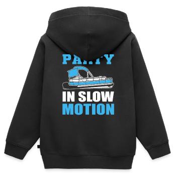 Party In Slow Motion Kapitän - Kinder Premium Organic Zip Hoodie - Schwarz - Hinten - AI Model Kid Male (0cm)