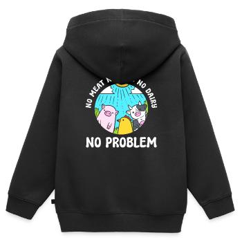 Tierliebhaber Veganer Aktivist - Kinder Premium Organic Zip Hoodie - Schwarz - Hinten - AI Model Kid Male (0cm)