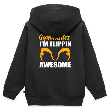 Akrobatische Fähigkeiten Turner - Kinder Premium Organic Zip Hoodie - Schwarz - Hinten - AI Model Kid Male (0cm)