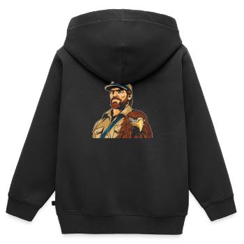 Gardien de zoo Gardien de zoo - Sweat Premium à capuche zippé enfant bio - noir - Dos - AI Model Kid Male (0cm)