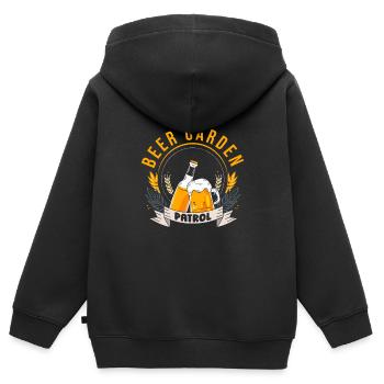 Hobby jardinier jardin bière de jardin - Sweat Premium à capuche zippé enfant bio - noir - Dos - AI Model Kid Male (0cm)