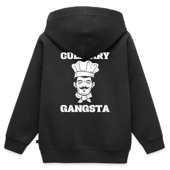Culinary Gangsta Koch - Kinder Premium Organic Zip Hoodie - Schwarz - Hinten - AI Model Kid Male (0cm)