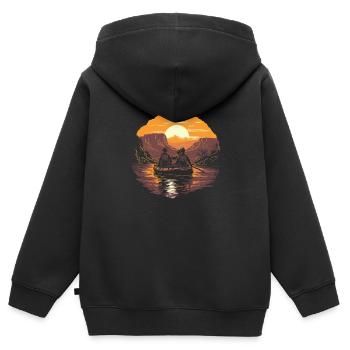 Rafting - Sweat Premium à capuche zippé enfant bio - noir - Dos - AI Model Kid Male (0cm)
