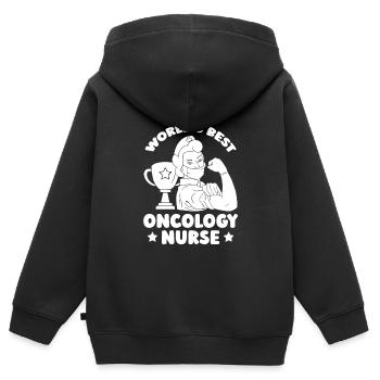 Krankenschwester Onkologische Krankenschwester - Kinder Premium Organic Zip Hoodie - Schwarz - Hinten - AI Model Kid Male (0cm)
