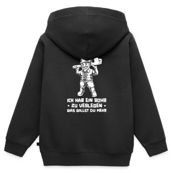 Constructeurs de pipelines - Sweat Premium à capuche zippé enfant bio - noir - Dos - AI Model Kid Male (0cm)
