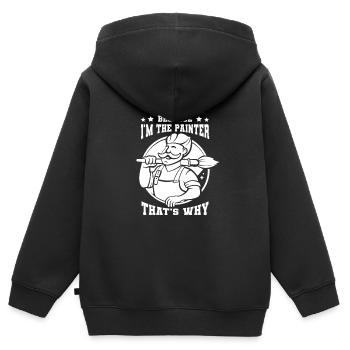 Maler Lackierer - Kinder Premium Organic Zip Hoodie - Schwarz - Hinten - AI Model Kid Male (0cm)