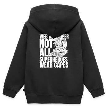 Web Developer Web Developer - Kids Premium Organic Zip-up Hoodie - black - Back - AI Model Kid Male (0cm)