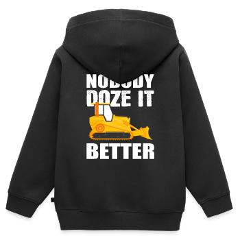 Lustiger Anbieter schwerer Geräte Bulldozer -Opera - Kinder Premium Organic Zip Hoodie - Schwarz - Hinten - AI Model Kid Male (0cm)