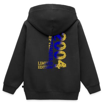 2004 September Limited Edition 19. Geburtstag Deko - Kinder Premium Organic Zip Hoodie - Schwarz - Hinten - AI Model Kid Male (0cm)