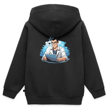 Data Science Data Analyst - Kinder Premium Organic Zip Hoodie - Schwarz - Hinten - AI Model Kid Male (0cm)