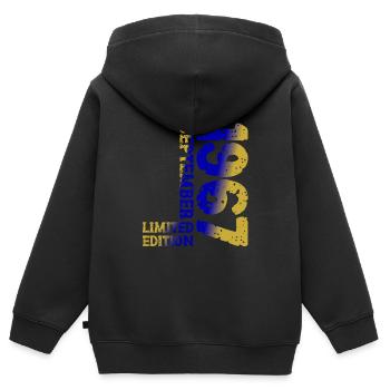 1967 September Limited Edition 56th Birthday Deco - Kids Premium Organic Zip-up Hoodie - black - Back - AI Model Kid Male (0cm)