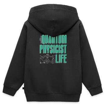 Physique Calculs Physique Physique quantique - Sweat Premium à capuche zippé enfant bio - noir - Dos - AI Model Kid Male (0cm)