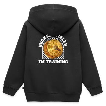 Fanfahrenzug Spielmannszug Becken - Kinder Premium Organic Zip Hoodie - Schwarz - Hinten - AI Model Kid Male (0cm)