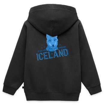 Islande Fox Island - Sweat Premium à capuche zippé enfant bio - noir - Dos - AI Model Kid Male (0cm)