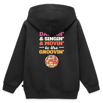 Klassische Disco Tanzlehrer - Kinder Premium Organic Zip Hoodie - Schwarz - Hinten - AI Model Kid Male (0cm)