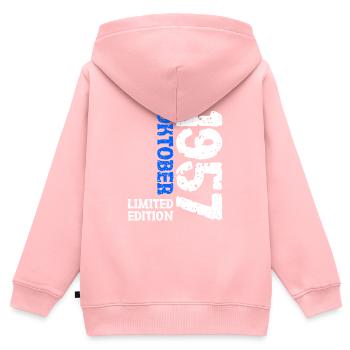 1957 Oktober Limited Edition 66. Geburtstag Deko - Kinder Premium Organic Zip Hoodie - Rosa - Hinten - AI Model Kid Female (0cm)