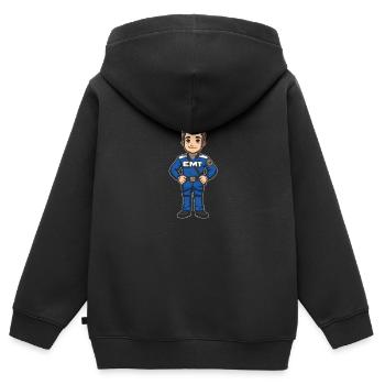 Rettungsdienst Sanitäter Rettungssanitäter - Kinder Premium Organic Zip Hoodie - Schwarz - Hinten - AI Model Kid Male (0cm)