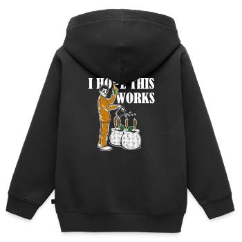 Hobby Gardener Garden Funny Garden Bière - Sweat Premium à capuche zippé enfant bio - noir - Dos - AI Model Kid Male (0cm)