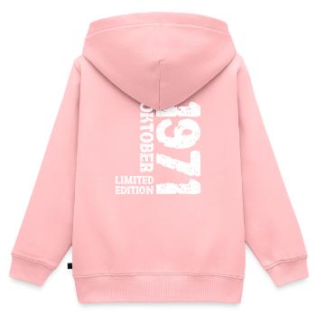1971 Oktober Limited Edition 52. Geburtstag Deko - Kinder Premium Organic Zip Hoodie - Rosa - Hinten - AI Model Kid Female (0cm)