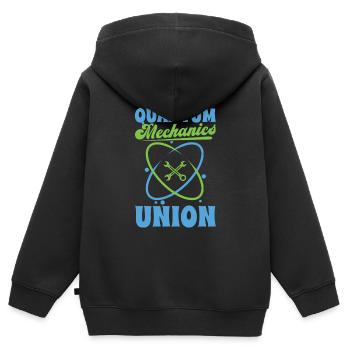 Physics Phyiker Union Quantum Physics - Kids Premium Organic Zip-up Hoodie - black - Back - AI Model Kid Male (0cm)