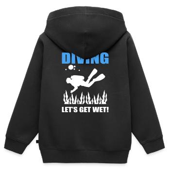Tauchen Schnorcheln - Kinder Premium Organic Zip Hoodie - Schwarz - Hinten - AI Model Kid Male (0cm)