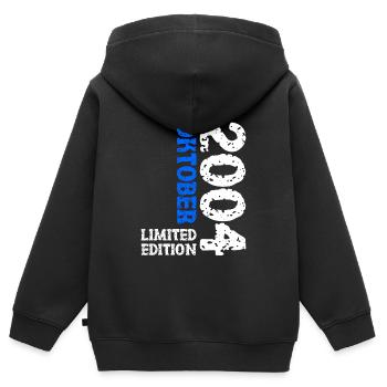 2004 Oktober Limited Edition 19. Geburtstag Deko - Kinder Premium Organic Zip Hoodie - Schwarz - Hinten - AI Model Kid Male (0cm)