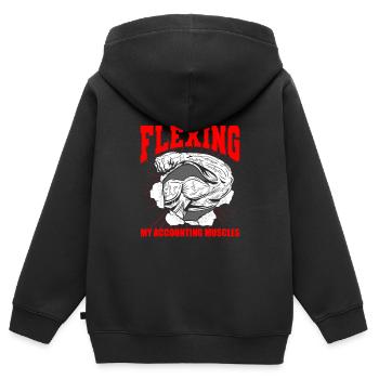 Buchhalter Steuerberater Muskel - Kinder Premium Organic Zip Hoodie - Schwarz - Hinten - AI Model Kid Male (0cm)