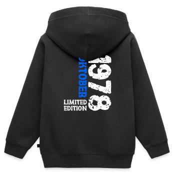 1978 Oktober Limited Edition 45. Geburtstag Deko - Kinder Premium Organic Zip Hoodie - Schwarz - Hinten - AI Model Kid Male (0cm)
