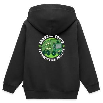 Lkw Fahrer Trucker Lastwagenfahrer Gesellschaft - Kinder Premium Organic Zip Hoodie - Schwarz - Hinten - AI Model Kid Male (0cm)