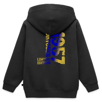 1957 Oktober Limited Edition 66. Geburtstag Deko - Kinder Premium Organic Zip Hoodie - Schwarz - Hinten - AI Model Kid Male (0cm)