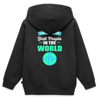Wertschätzung der Mitarbeiter Büroangestellter - Kinder Premium Organic Zip Hoodie - Schwarz - Hinten - AI Model Kid Male (0cm)
