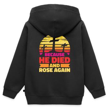 Christ Christentum - Kinder Premium Organic Zip Hoodie - Schwarz - Hinten - AI Model Kid Male (0cm)